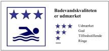 Tre stjerne viser, at badevandskvaliteten er udmærket.